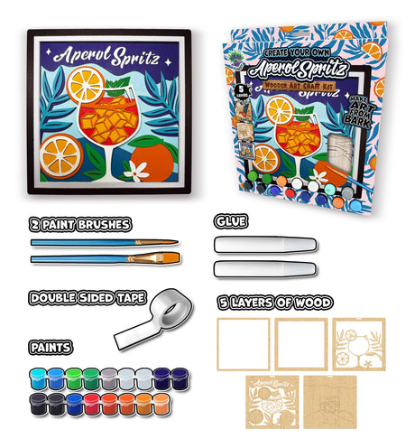 Splat Planet Wood Art Kit - Aperol Spritz