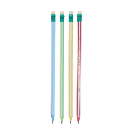 Bic Evolution Pencils & Erasers HB - Stripes (8 Pack)