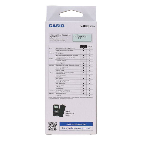 Casio FX 83GTCWPLUS Scientific Calculator - Black