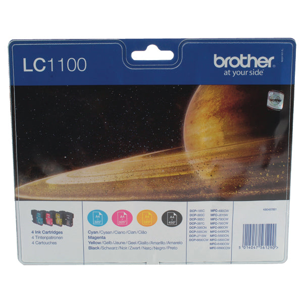 Brother LC1100 Inkjet Cartridges Multipack CMYK LC1100VALBP