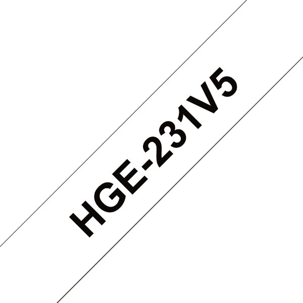 Brother HGE Labelling Tape 12mm x 8m Black on White HGE231V5