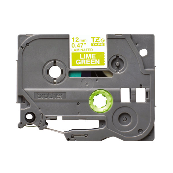 Brother TZe P-Touch Labelling Tape 12mm x 5m White on L/Green TZEMQG35