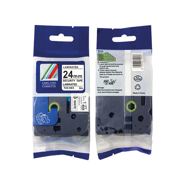 Brother TZe-SE5 Labelling Tape 24mm Black on White TZESE5
