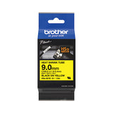 Brother HSe-621E 9.0mm Black on Yellow Heat Shrink Tube Tape HSE621E