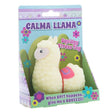 Packaging of a Calma Llama squiddy stress toy with colorful design elements.