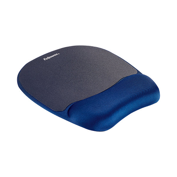 Fellowes Memory Foam Mouse Pad Wrist Support Sapphire Blue 9172801