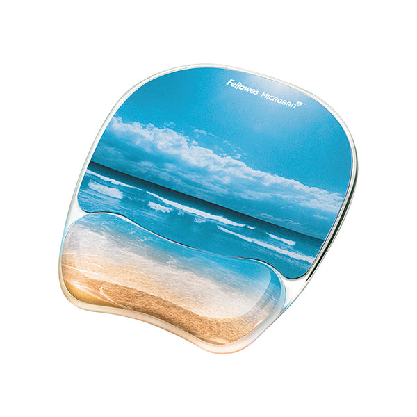 Fellowes Mousepad Wrist Support Sandy Beach Design 9179301