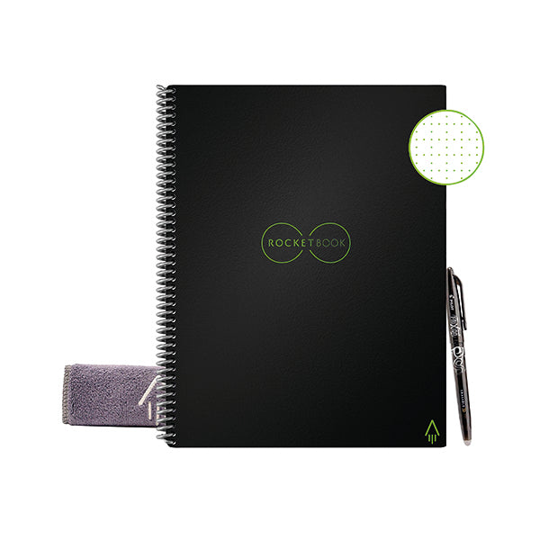 Rocketbook Core Letter Set Dot Reusable Black 505471