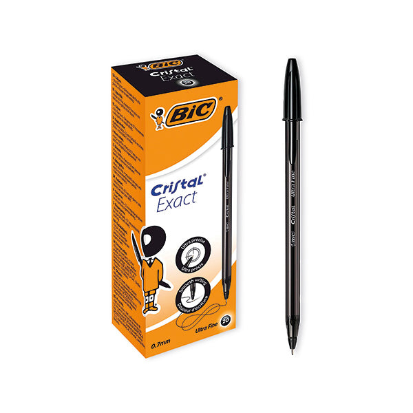 Bic Cristal Ballpoint Pens Ultra Fine Black (Pack of 20