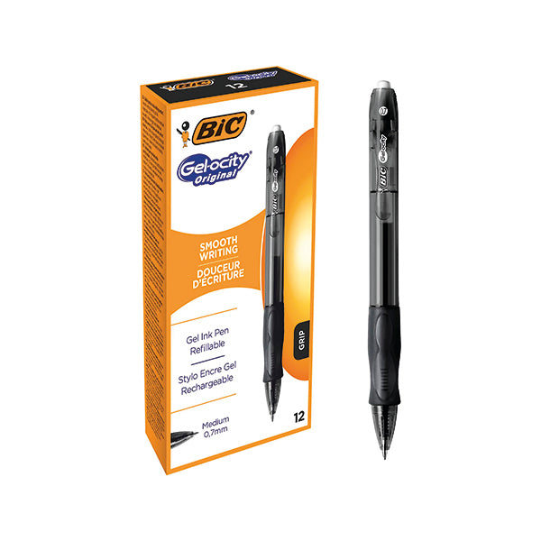 Bic Gel-ocity Original Gel Pen Medium Black (Pack of 12) 829157