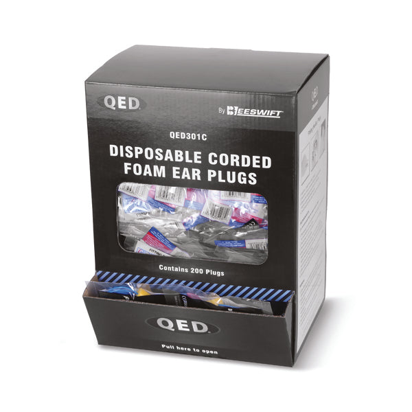 QED Corded Disposable Ear Plug SNR39db (Pack of 200) QED301C