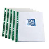 Oxford Punch Pocket Green Spine A4 Clear (100 Pack) 400002137