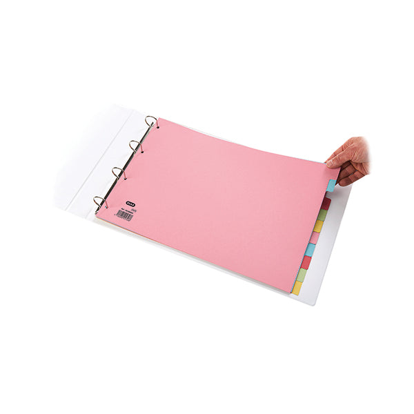 Elba 10-Part Card Divider Recycled Manilla A3 Assorted 100080772