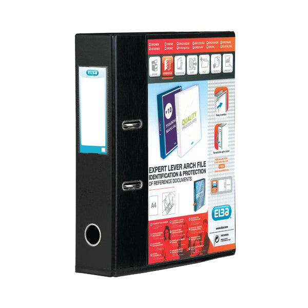 Elba Vision 70mm Lever Arch File A4 Black 100080896