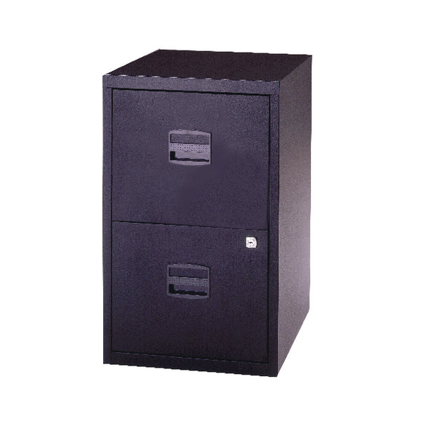 Bisley 2 Drawer Home Filing Cabinet A4 413x400x672mm Black PFA2-03