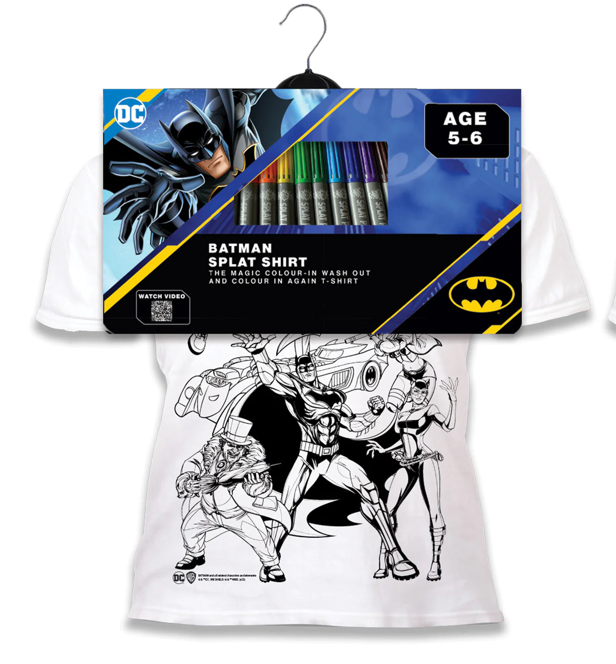 Colour in T-Shirt-Batman 5-6 Years Splat Planet