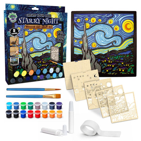 Splat Planet Wood Art Kit - Starry Night
