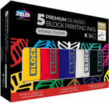 Zieler 5 Block Printing Inks Premium Oil-Based 50ml Tubes Set