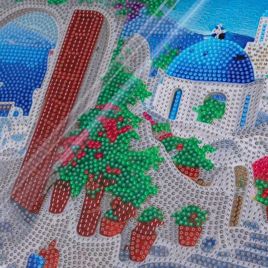 Crystal Art Canvas Kit 30x30cm - Blue House View