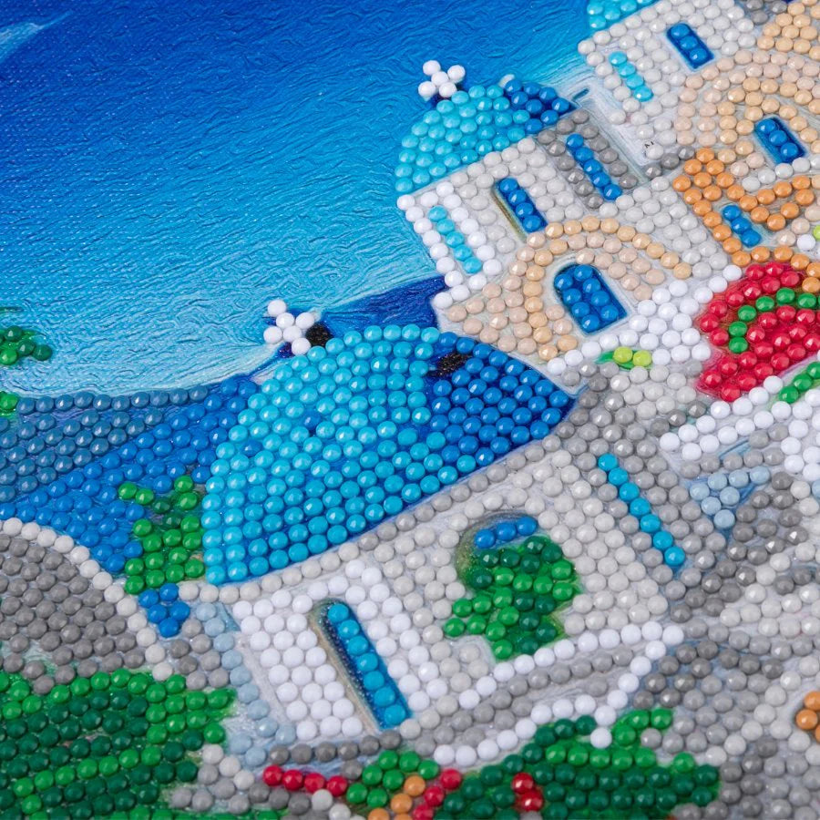 Crystal Art Canvas Kit 30x30cm - Blue House View