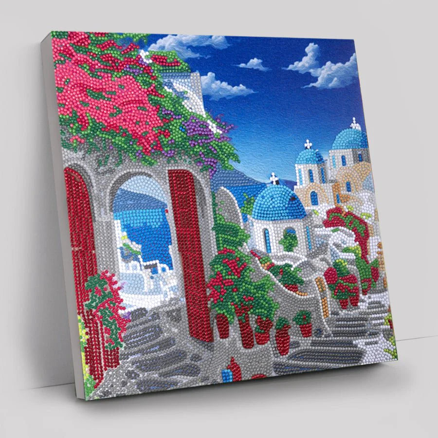 Crystal Art Canvas Kit 30x30cm - Blue House View
