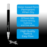 Zieler Extra Fine Acrylic Paint Pens - White (2 Pack)