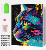Bright Coloured Cat Diamond Art Painting Kit Splat Planet