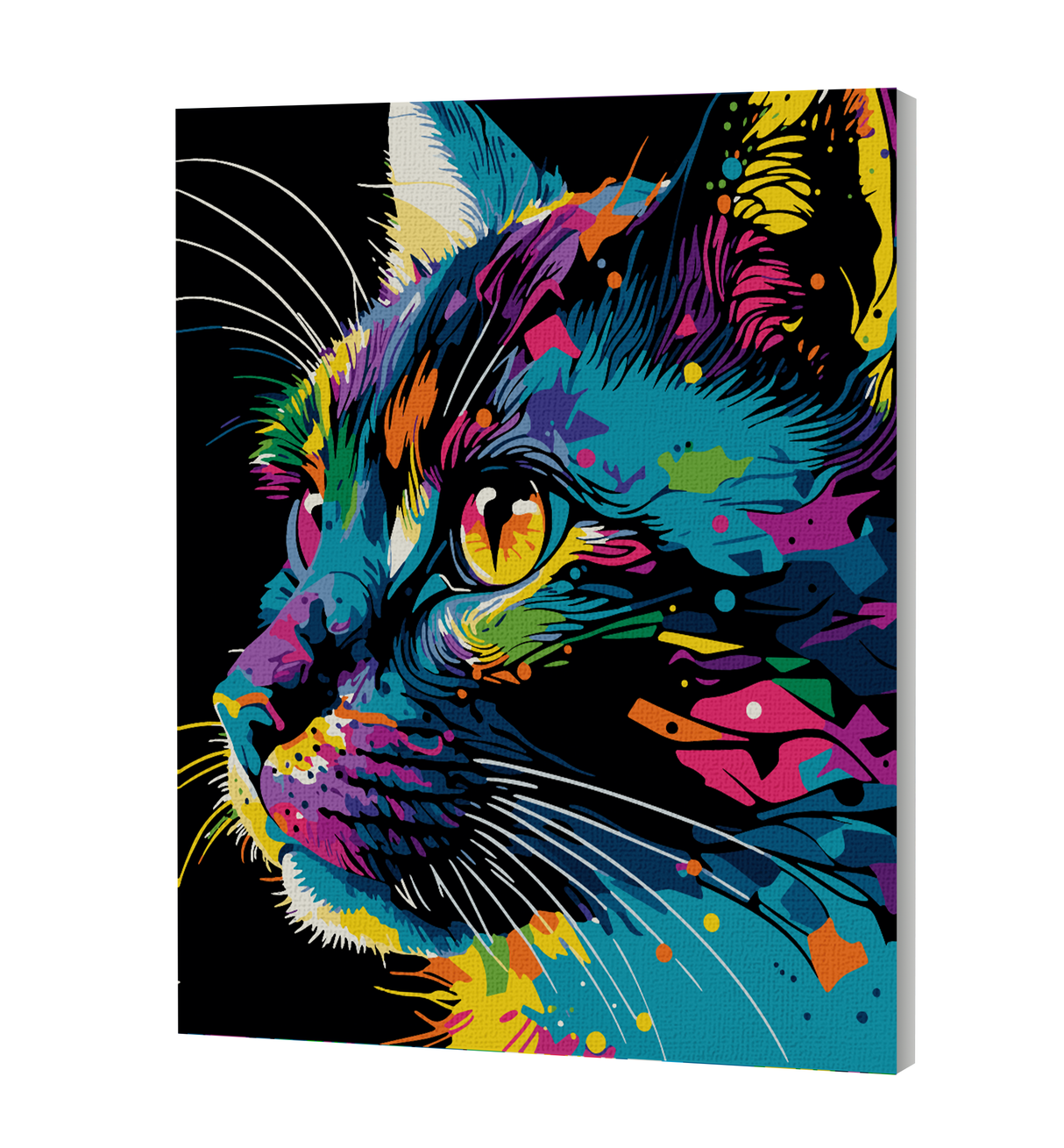 Brightly Coloured Cat Paint By Numbers Splat Planet
