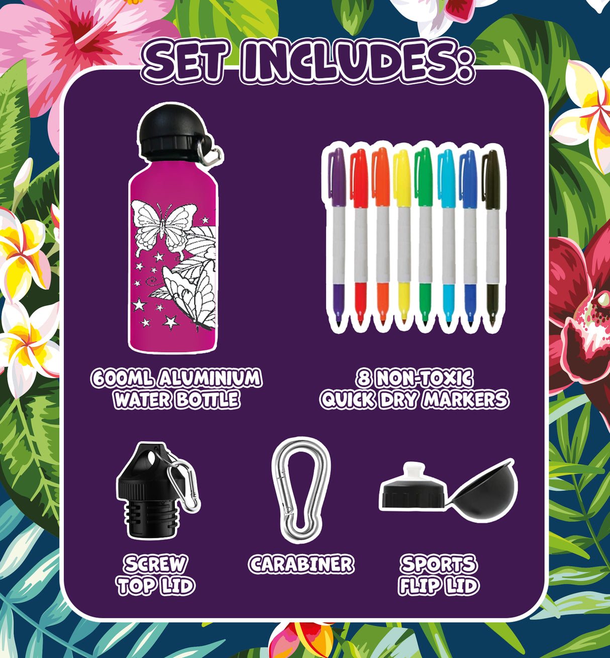 Create Your Own Water Bottle Set - Butterfly Design