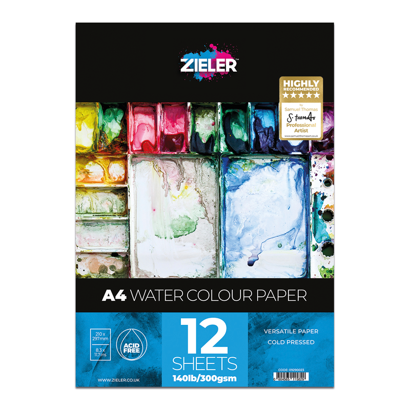 Zieler Watercolour Bound Pad - A4 (12 Sheets)