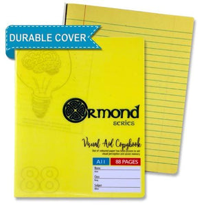 Ormond 88pg A11 Visual Memory Aid Durable Cover Copy Book - Yellow