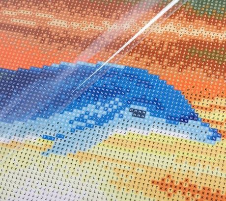 Crystal Art Canvas Kit 30x30cm - Dolphin Sunrise