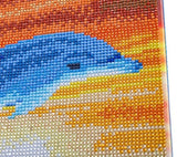Crystal Art Kit 30x30cm - Dolphin Sunrise