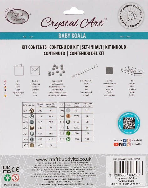 Crystal Art Card Kit - Koala Cuddles
