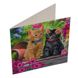 Crystal Art Card Kit 18 x 18cm - Cat Friends