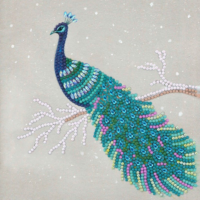 Crystal Art Card Kits -  Pretty Peacock 18x18cm