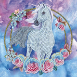 Crystal Art Card Kit 18x18cm - Unicorn Garland