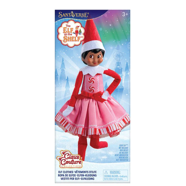 Elf on the Shelf Claus Couture - Pink Peppermint Dress
