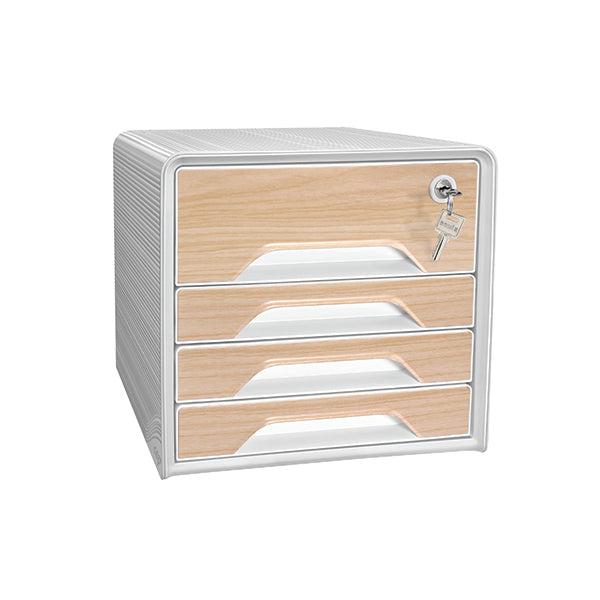 CEP Silva Smoove Secure 4 Drawer Module White/Beech 1073111021