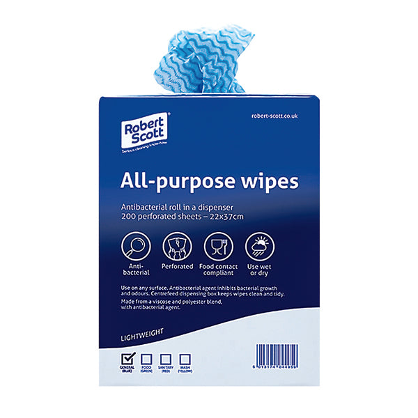 Blue Antibacterial Cloth Box 220 x 370mm (Pack of 200) 100247BU