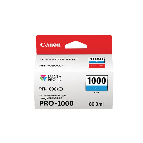 Canon PFI-1000C Inkjet Cartridge Cyan 0547C001