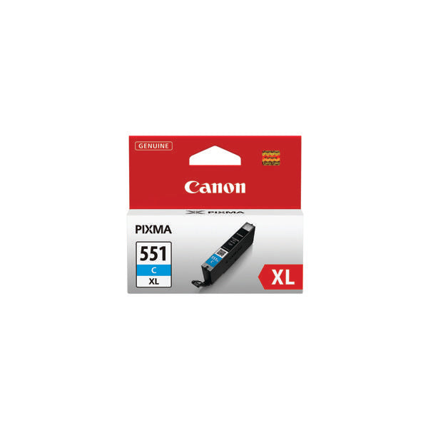 Canon CLI-551C XL High Yield Inkjet Cartridge Cyan 6444B001