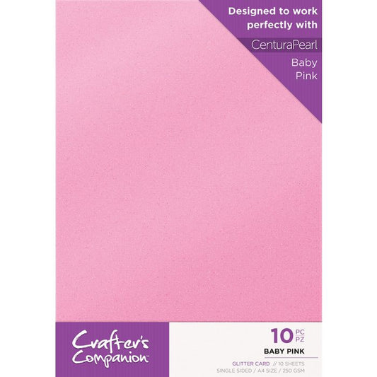 Glitter Card 10 Sheet Pack - Baby Pink