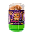 Wonder Pods Clear Stone toy container with a green stone inside and a plush toy pod visible through a clear lid, featuring a colorful label with a cartoon capybara character.