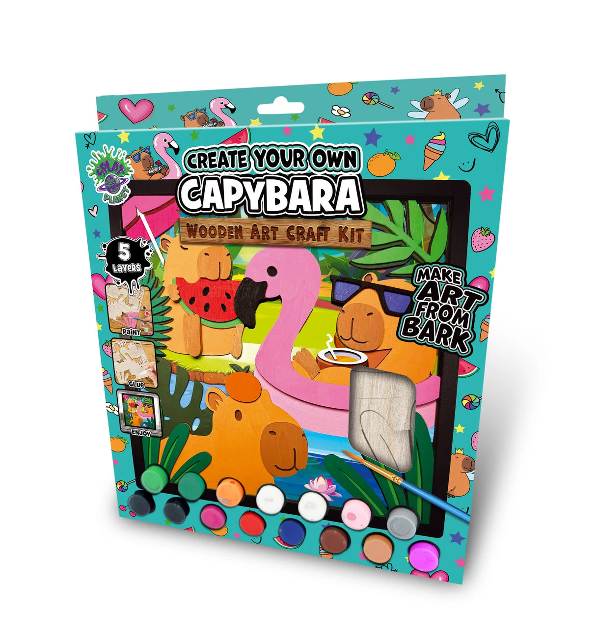 Splat Planet Wood Art Kit - Capybara