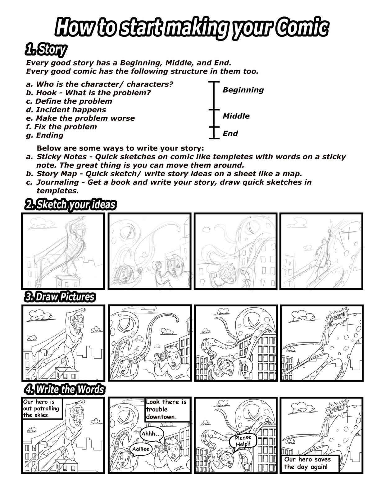 Big Blank Comic Book For Kids