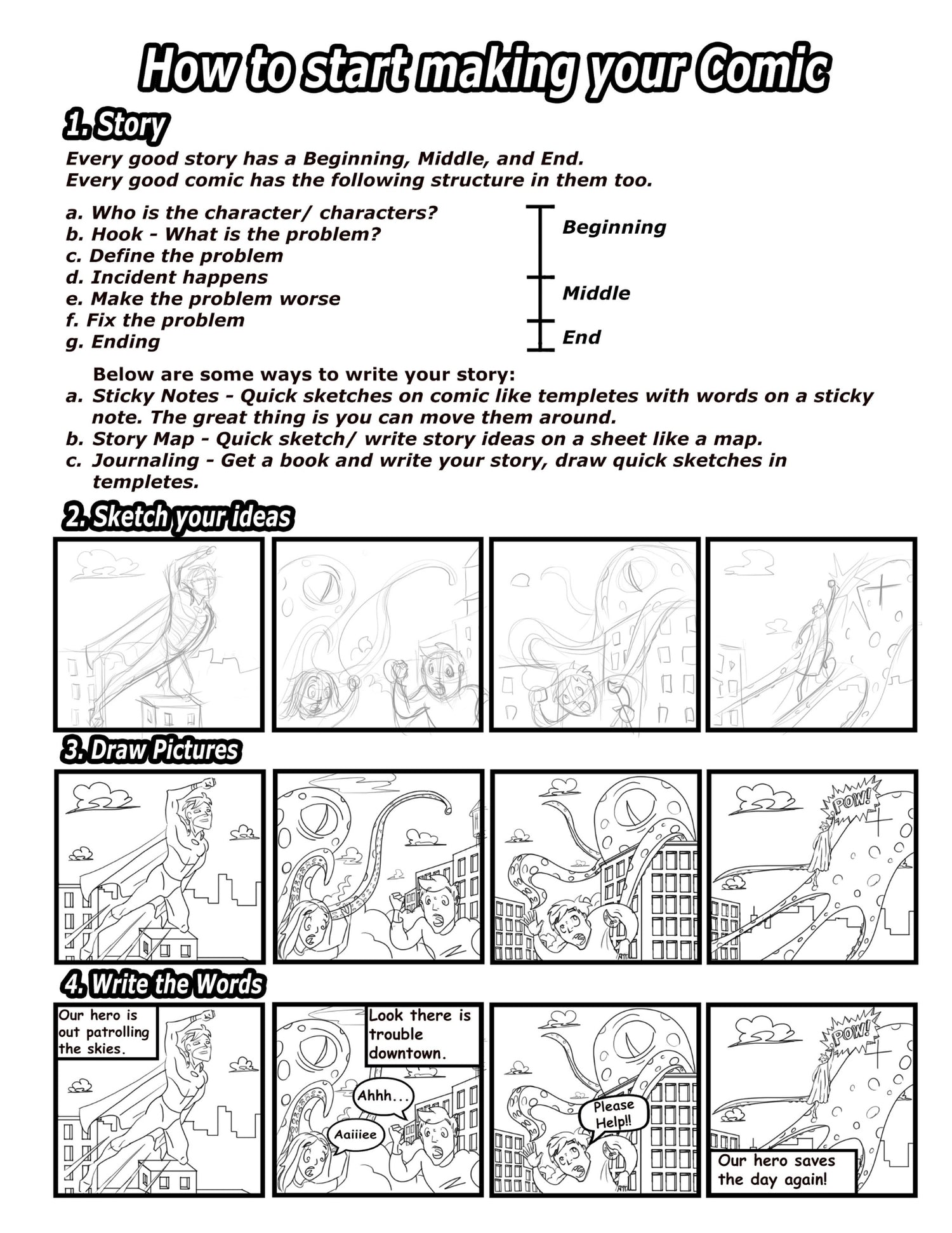 Big Blank Comic Book For Kids