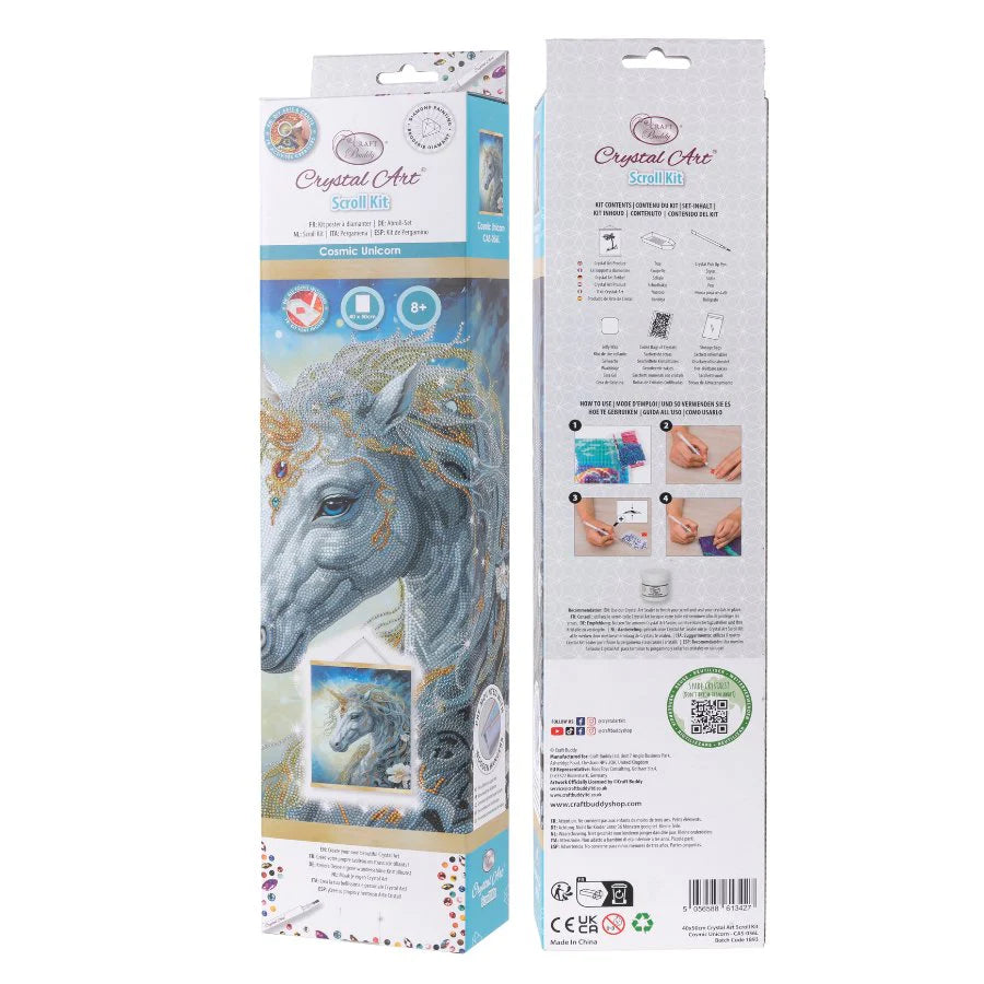 Crystal Art Scroll Kit 40x50cm - Cosmic Unicorn