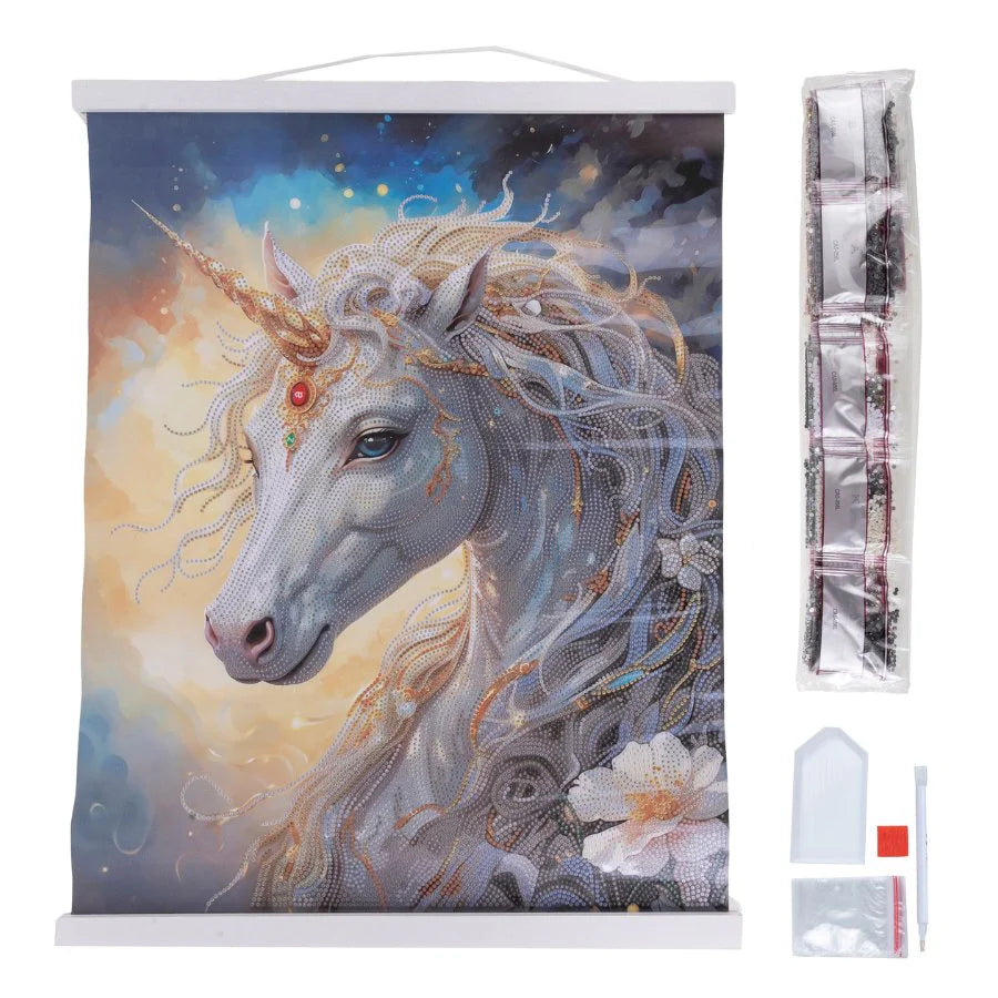 Crystal Art Scroll Kit 40x50cm - Cosmic Unicorn