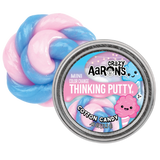 Crazy Aaron's Thinking Putty in Cotton Candy flavor with a small container on a white background